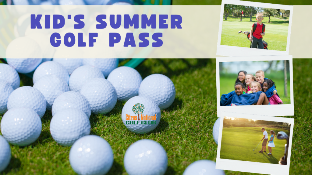 kids summer golf pass, golf balls, kids golfing