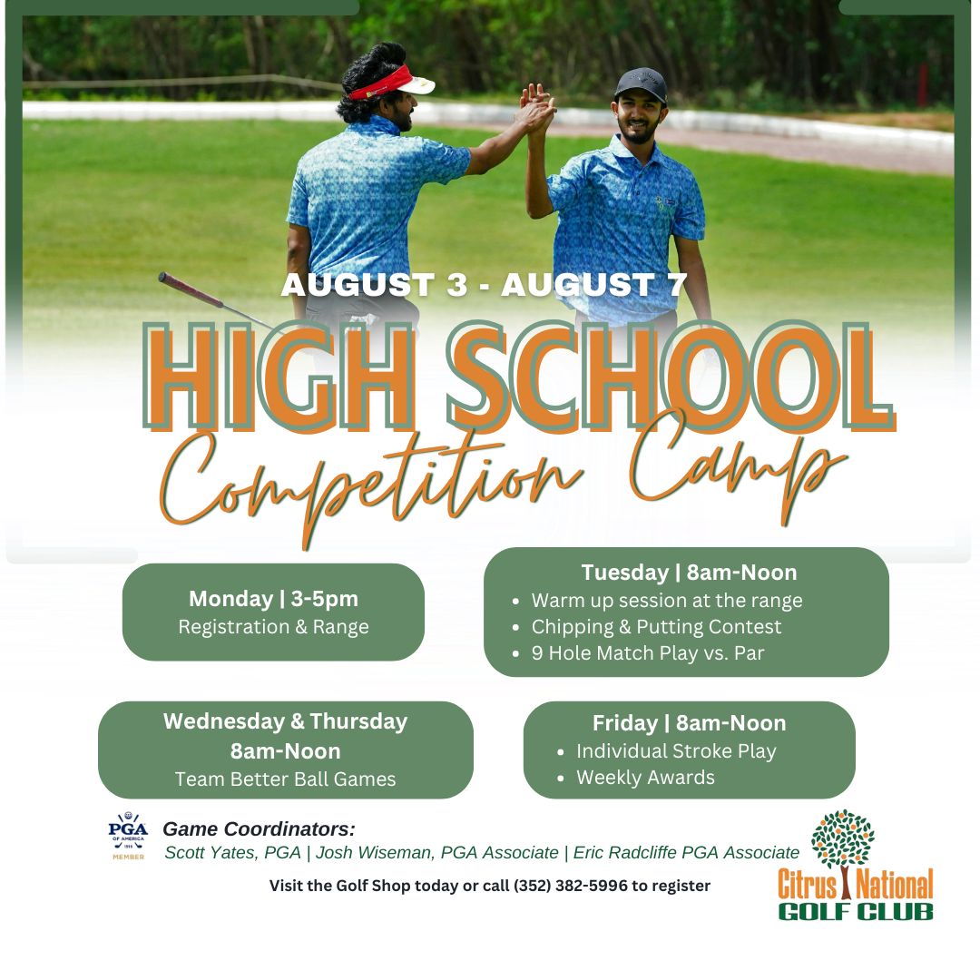 2male high school golfers on the putting green